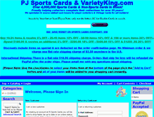 Tablet Screenshot of pjsportscards.com